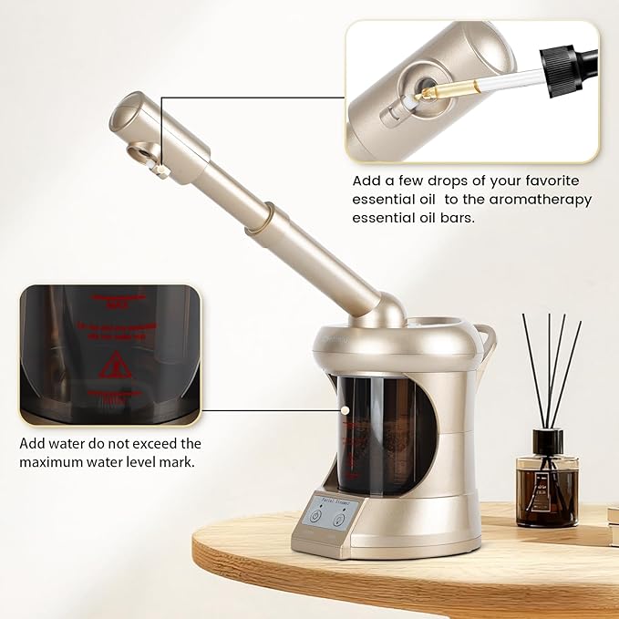 Professional Facial Steamer,Portable Type, high Water Mist Density, Face Steamer for Facial Deep Cleaning, Steamer for Facial for Personal Care or Spa, Moisturizing and Hydrating.