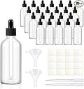 Tessco for you 20 Pack 3.4 oz Glass Dropper Bottles with Glass Eye Droppers for Essential Oils, Empty Oil Bottles with Funnel, Labels and Pipette for Hair Oils Perfume Cosmetic Travel(Clear)