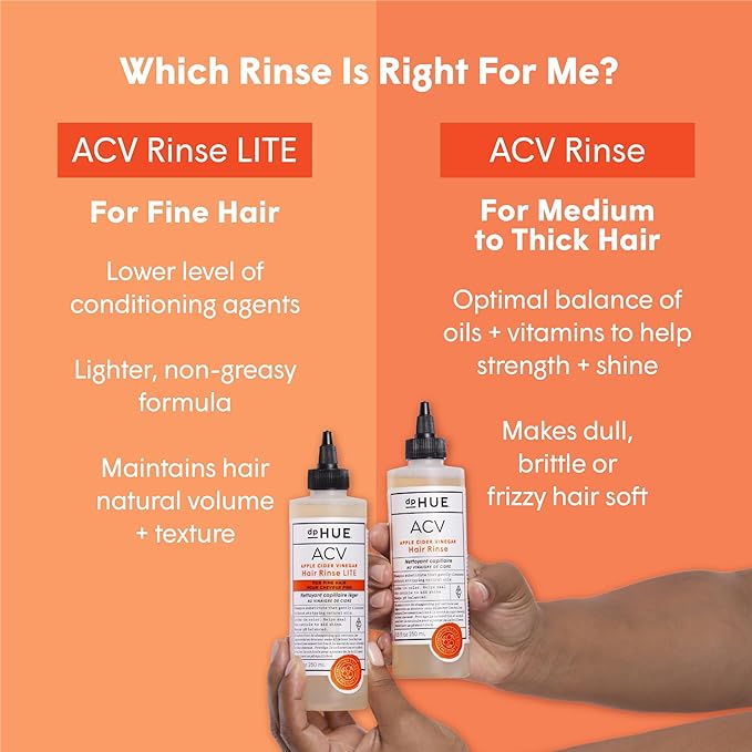 dpHUE Apple Cider Vinegar Hair Rinse, 20 oz - Shampoo Alternative, Scalp Cleanser & Post Workout Rinse - Removes Buildup & Sweat - Protects Natural Hair Oils