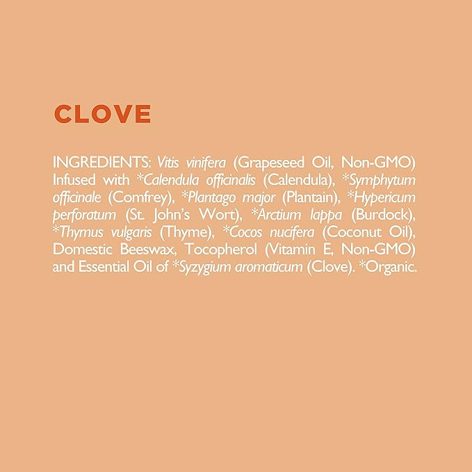 Natural Clove Lip Balm, Herbal Infused Plant Based Lip Balm With Clove Essential Oil, Calendula & More Organic Herbs, 2 pack, Ora's Amazing Herbal