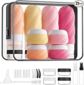 LitBear 23 Pack TSA Approved Travel Bottles for Toiletries, Leak Proof Refillable Travel Size Containers Kit with Silicone Squeezable Bottles Jars for Shampoo Lotion Conditioner, in Clear Bag, Pink