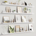 Picture Ledge Shelf for Wall, Floating Shelves Set of 4, 48 Inch Long Nursery Book Shelves for Toys Storage, Kids Bookshelf Wall Mounted for Books Photo Frames, White