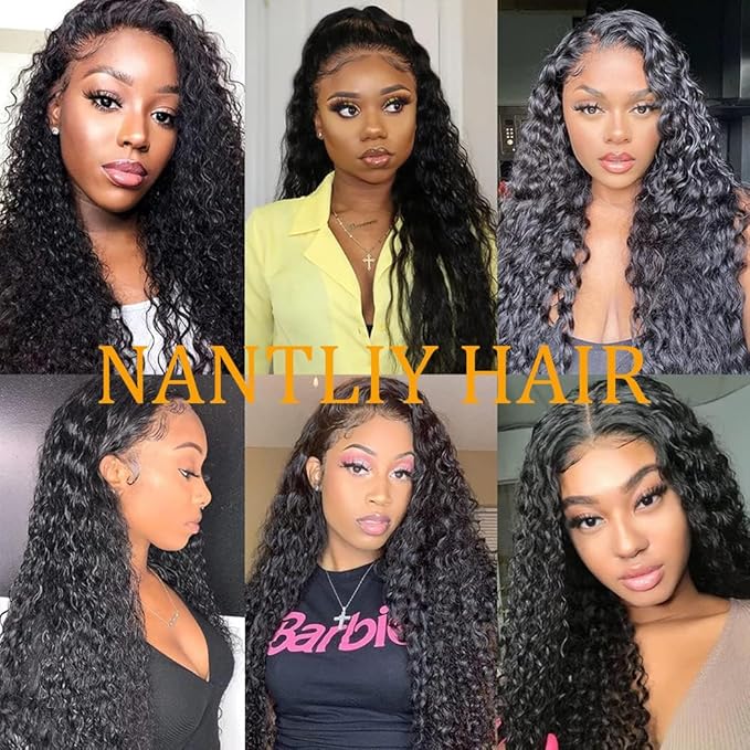 26 Inch Deep Wave Lace Front Wigs Human Hair 13x6 HD Transparent Lace Front Wigs Human Hair 200% Density Deep Curly Glueless Wigs Pre Plucked with Baby Hair for Women
