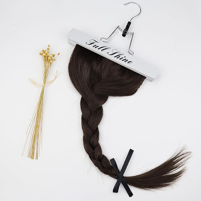 Full Shine Human Hair Clip in Extensions 18 Inch Color 2 Darkest Brown Natural Straight Hair Extensions Lace Clip in Human Hair Extensions Long Straight Hair Longevity 3 PCS 60 Grams