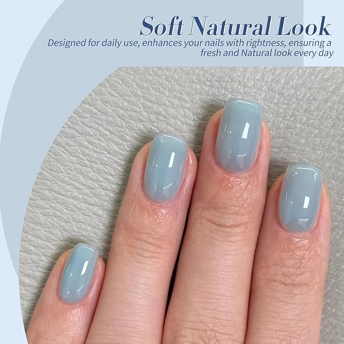 BORN PRETTY Jelly Blue Gel Nail Polish Set 6 Colors Translucent Light Blue Baby Blue Royal Blue Reflective Glitter Blue Nail Gel Kit Soak Off Nail Art Manicure Design Home Salon Holiday Gift