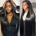 Lemoda Full 13x6 SKINLIKE Real HD Lace Frontal Wigs 210% Density 24Inch 15A Straight 13x6 Full Lace Frontal Virgin Human Hair Wigs Invisible 0.1mm Ultra-thin Knots Frayed Ends Lace Wig Pre plucked