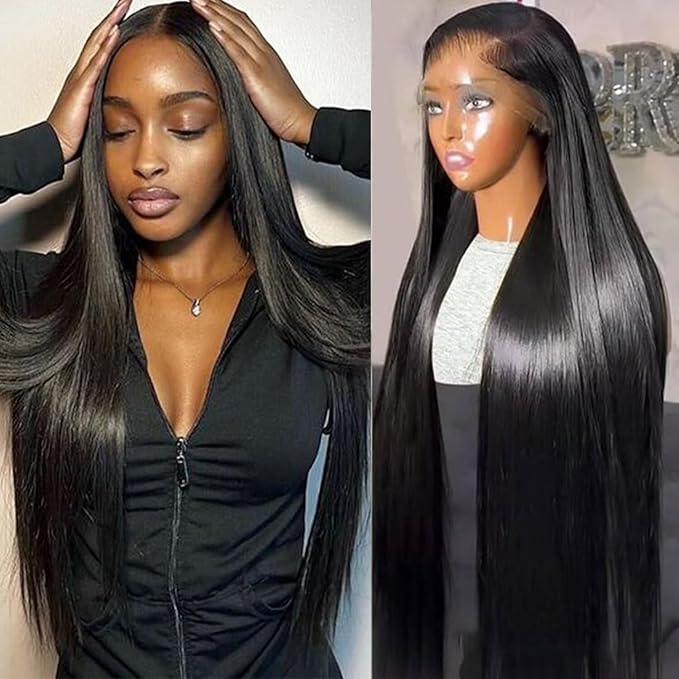 Lemoda Full 13x6 SKINLIKE Real HD Lace Frontal Wigs 210% Density 24Inch 15A Straight 13x6 Full Lace Frontal Virgin Human Hair Wigs Invisible 0.1mm Ultra-thin Knots Frayed Ends Lace Wig Pre plucked