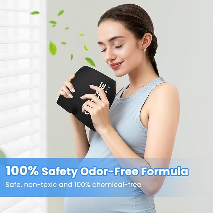 ONLYCARE Migraine Relief Cap, Upgraded Odorless Headache Relief Cap, 360° Gel Surround Ice Pack Mask for Migraine, Sinus, Stress, Frontal Headaches (Black)