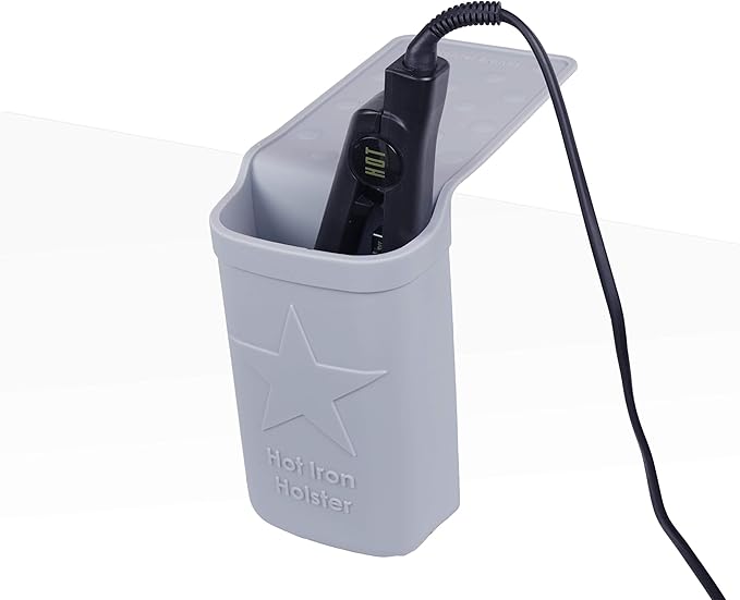Hot Iron Holster | Adhesive-Free Silicone Storage Pocket for Organization and Travel | Heat Resistant to 500°F | Ideal for Curling Irons, Hair Straighteners, and other Hot Tools