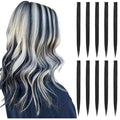 Black Hair Extensions Clip in for Kids Girls, 10 Pieces 22 Inch Long Straight Colored Streak Synthetic Accessories Hairpiece Clip ins, Play Party Highlights