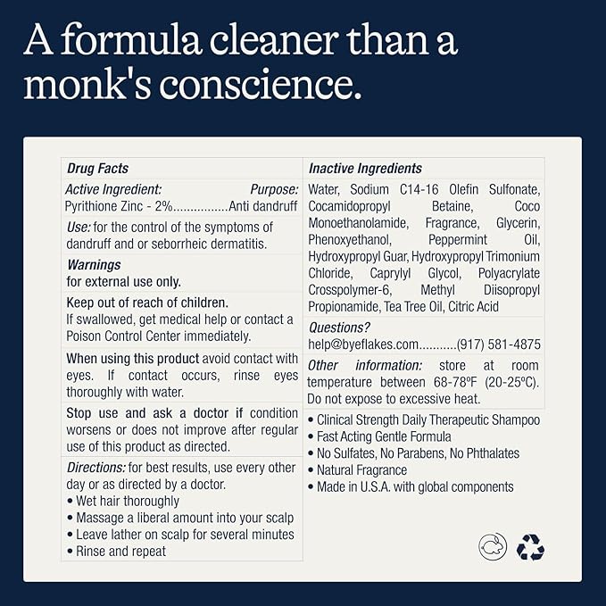 Flakes Anti Dandruff Shampoo and Conditioner Set for Men with Scalp Massager | Dry, Flaky, & Itchy Scalp Shampoo | Sulfate and Paraben Free | Hydrating Shampoo & Moisturizing Conditioner | 9 fl oz