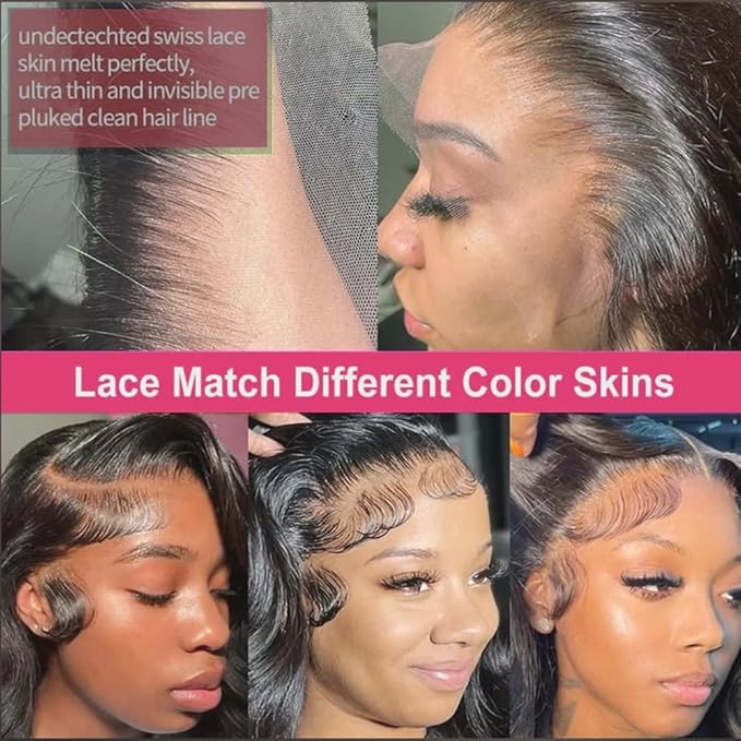 13x6 Body Wave Lace Front Wigs Human Hair 200% Density 13x6 HD Transparent Frontal Wigs Human Hair for Women Pre Plucked Body Wave Glueless Wig 26 Inch
