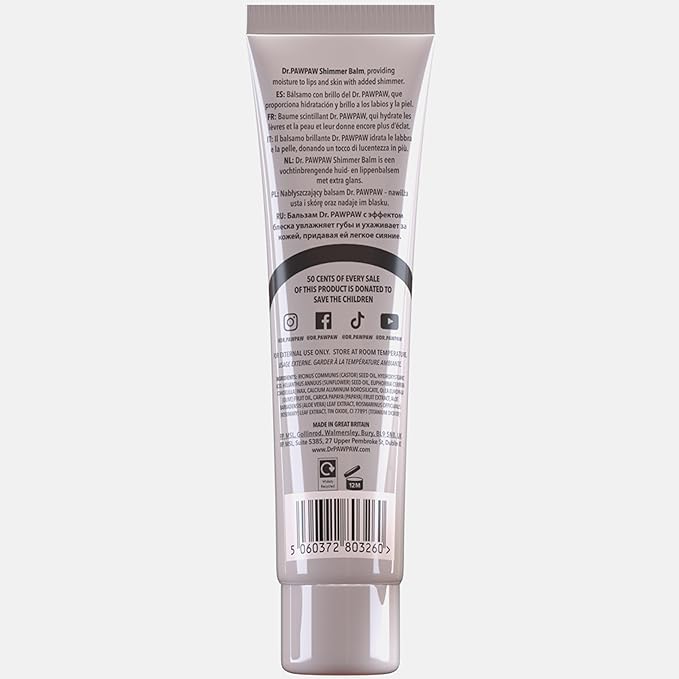 Shimmer, Multi-Purpose Natural No Fragrance Balm for Hydrating Lips, Skin, Hair, Cuticles, Nails & Beauty Finishing (25 ml)