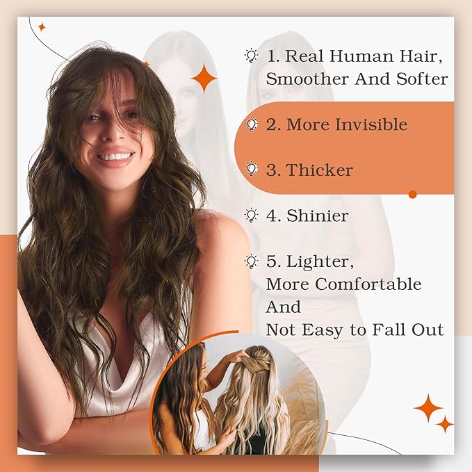 Full Shine Tape in Hair Extensions Human Hair Color 4 Medium Brown Tape in Extensions 18Inch Seamless Skin Weft Invisible Long Straight Extension 100G 40Pcs Soft Silky for Women