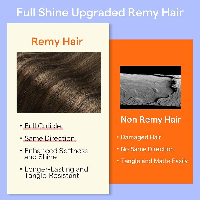 Full Shine Real Hair Extensions Clip in Human Hair 12 Inch Balayage Dark Brown to Ash Brown Clip in Extensions Real Human Hair Short Hair Extensions 7 Pcs 95 G