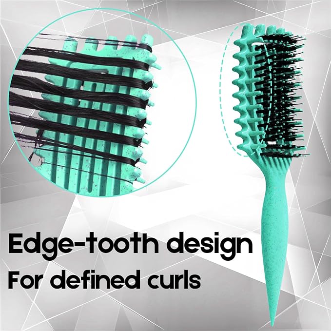 Curly Hair Brush Candybrush Curl Defining Brush for Detangling Shaping and Defining Curls for Women, Men, Wet & Dry Hair (Green)