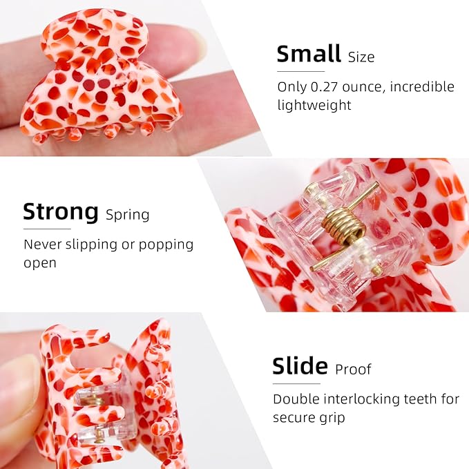 10-Pack Cute Small Acetate Hair Claw Clips for Women Girls, Tortoise Shell Jaw Clips for Fine & Thin Hair