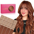 WENNALIFE Tape in Hair Extensions Human Hair, 40pcs 80g 12 inch Dark Auburn Copper Hair Extensions Real Human Hair Straight Tape in Extensions Invisible Human Hair Extensions Reusable Real Hair Extens