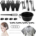 28 Pcs Hair Dye Coloring Kit,Hair Dye Tools for DIY Salon.Hair Dye Brush and Bowl Set, with Dye Brush/Ear Cover/Gloves/Comb/Hairpin/Hair Coloring Cape(Black)