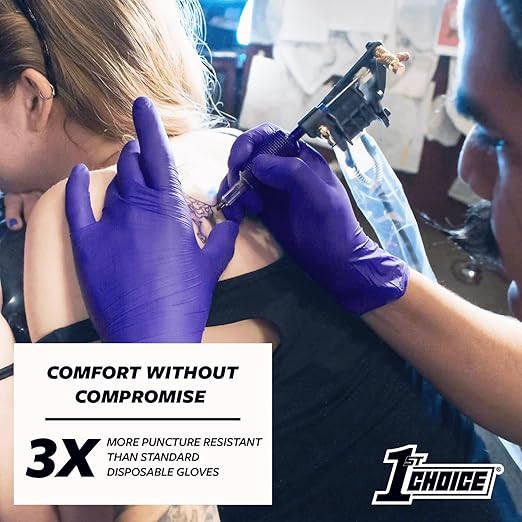 1st Choice 3 Mil Indigo Nitrile Exam Gloves Latex Free, Disposable Medical Grade, Food Prep, Tattoo, X-Large, Case of 1000