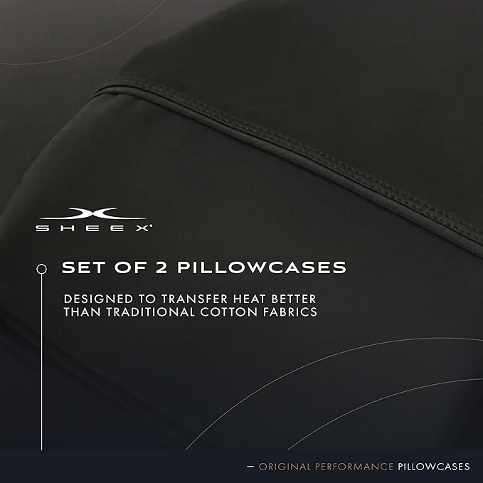 SHEEX Original Performance Cooling Pillowcases, Ultra-Soft Pillowcase Set, 2 Cooling Pillow Covers, Standard, Graphite