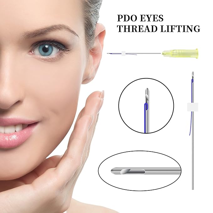 Pdo Lifting Thread, Pdo Threads Lift for Eyes, Helps Restore Skin's Firmness and Elasticity, and Improves Eye Wrinkles (20PCS-30G*25MM)