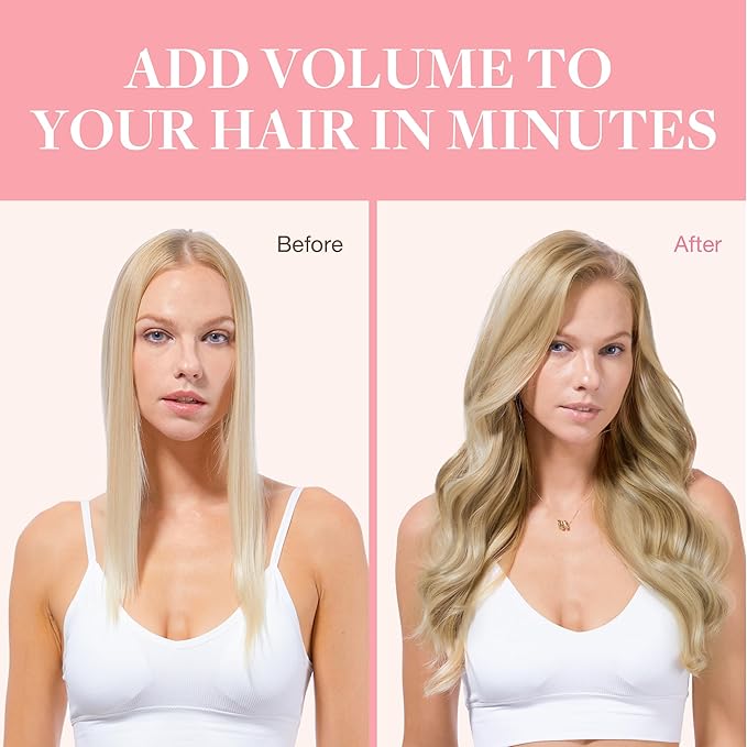 GOO GOO Clip in Hair Extensions Real Human Hair, Remy Human Hair Extensions Clip ins for Women, Natural Human Hair, 16inch 120g 7Pcs, 8A/22 Medium Brown Highlighted Golden Blonde