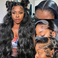 32 Inch 13x4 Lace Front Wigs Human Hair 180% Density Body Wave HD Lace Frontal Wigs Human Hair Pre Plucked Glueless Wigs for Women 100% Virgin Human Natural Color
