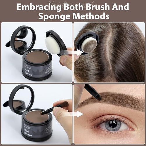 2 Pack Hairline Powder for Women and Men, Used to Root Touch Up Hair Color, Thinning and Gray Hair Coverage and Bald Spots Coverage, Soft Brown