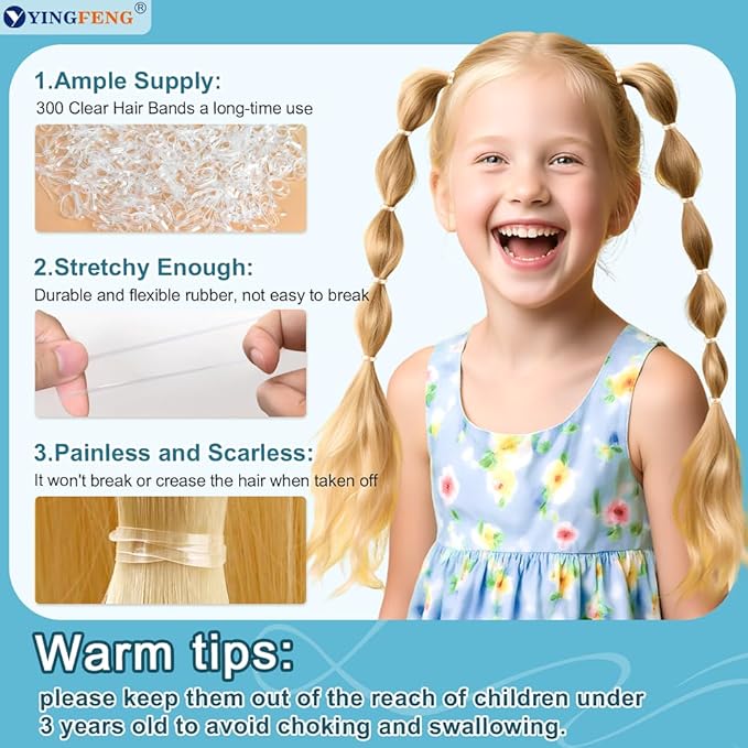 510PCS Silve Bobby Pins Hair Pins Kit with Hair Net, YINGFENG Includes 100 Bobby Pins for Women, 100 U-Shaped Buns Hair Clips, 300 Hair Bands and 10 White Hair Nets, for Gray Hair