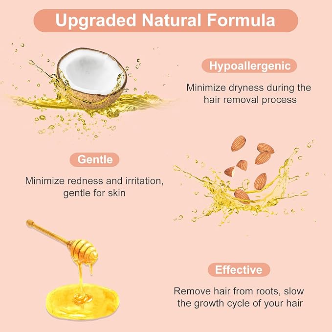 2.5lb Wax Beads for Hair Removal, Hard Wax Beans for Sensitive Skin, Bulk Hair Removal Waxing Beads for Brazilian, Bikini, Face, Eyebrows, Underarms, Legs, Women and Men (Blue)