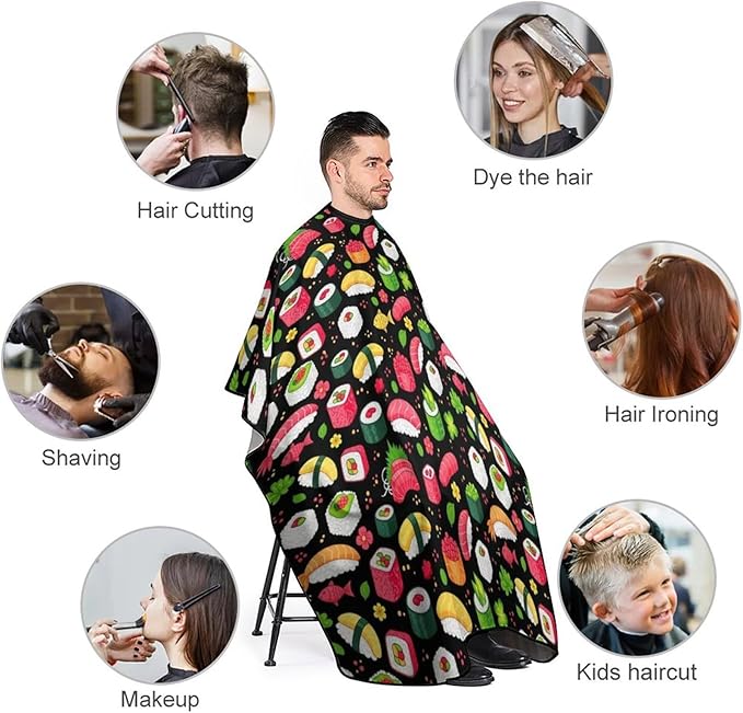Extra Large Hair Styling Cape, Haircut Apron Japanese Sushi Haircuting Salon Cape Gown for Hair Cutting Styling
