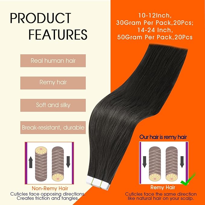 Full Shine Brown Tape in Human Hair Color 1C Mocha Brown Tape in Hair Extensions 22Inch Long Straight Skin Weft 50G Seamless Skin Weft 20Pcs Remy Extension Natural Brazilian