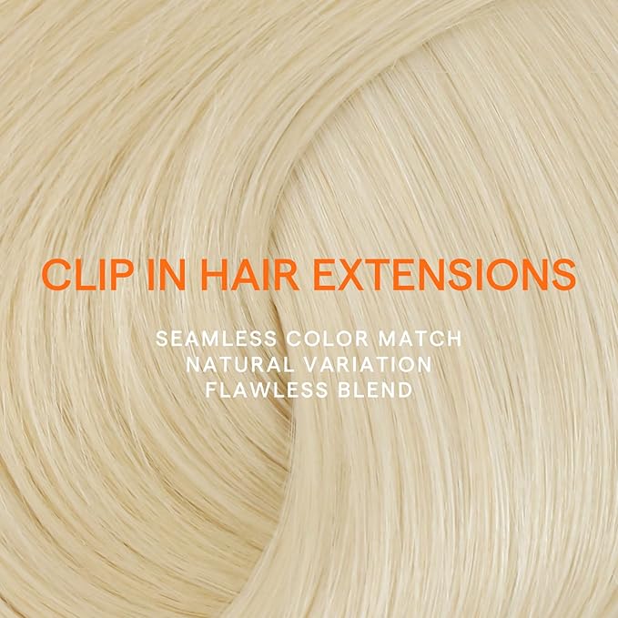 Full Shine Blonde Hair Extensions Clip ins Blonde Human Hair Clip in Extensions Platinum Diy Hair Extensions 18 Inch 120 G 7 Pcs