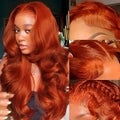 AMIRTY Ginger Lace Front Wigs Human Hair 13X4 HD Transparent Lace Frontal Wigs Pre Plucked with BabyHair Chestnut Brown #33 Human Hair Wigs For Women 28 Inch