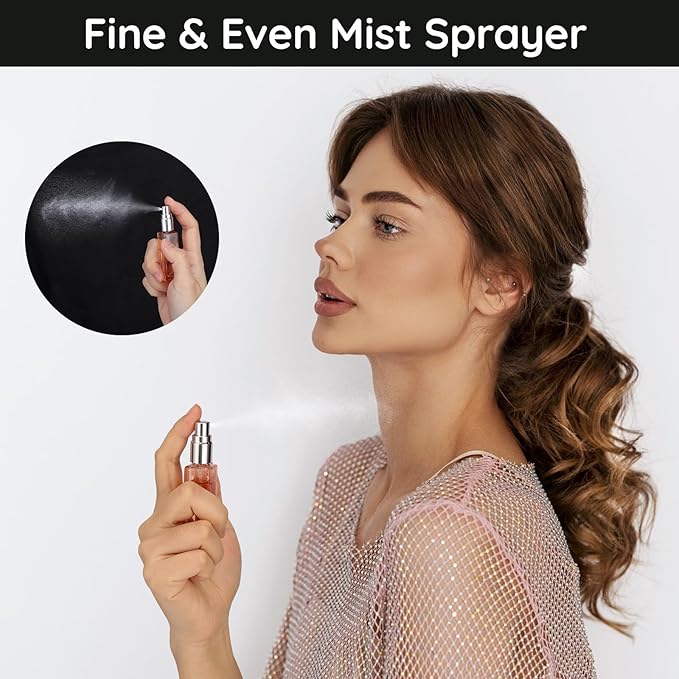 Segbeauty Travel Perfume Atomizer Refillable, 10 Packs Empty Perfume Spray Bottles, 10ML Mini Pocket Cologne Sprayer Fine Mist Atomizer Cosmetic Sample Bottle for Outgoing Party Work