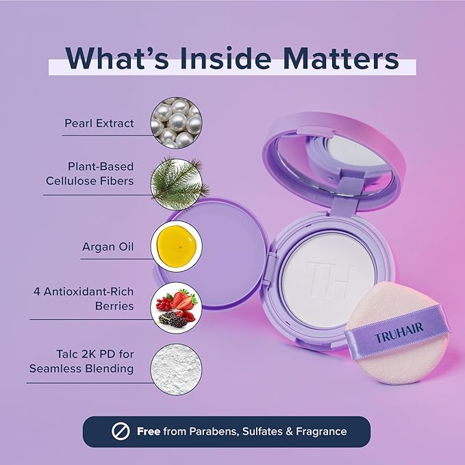 TRUHAIR Root & Scalp Cover Up Pressed Powder Compact, Waterproof, Weightless Hair Coverage & Bald Spot Concealing, Root Touch Up Hair Color for Gray Coverage & Thinning Areas, 0.35 Oz (Auburn)