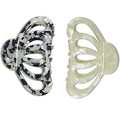 Fashion Tortoise Hair Clips for Women Resin Medium Hair Claw Clip for Fine Hair Non Slip Grip Hair Jaw Clips 2PCS in Set (Marble & Pearlscent)