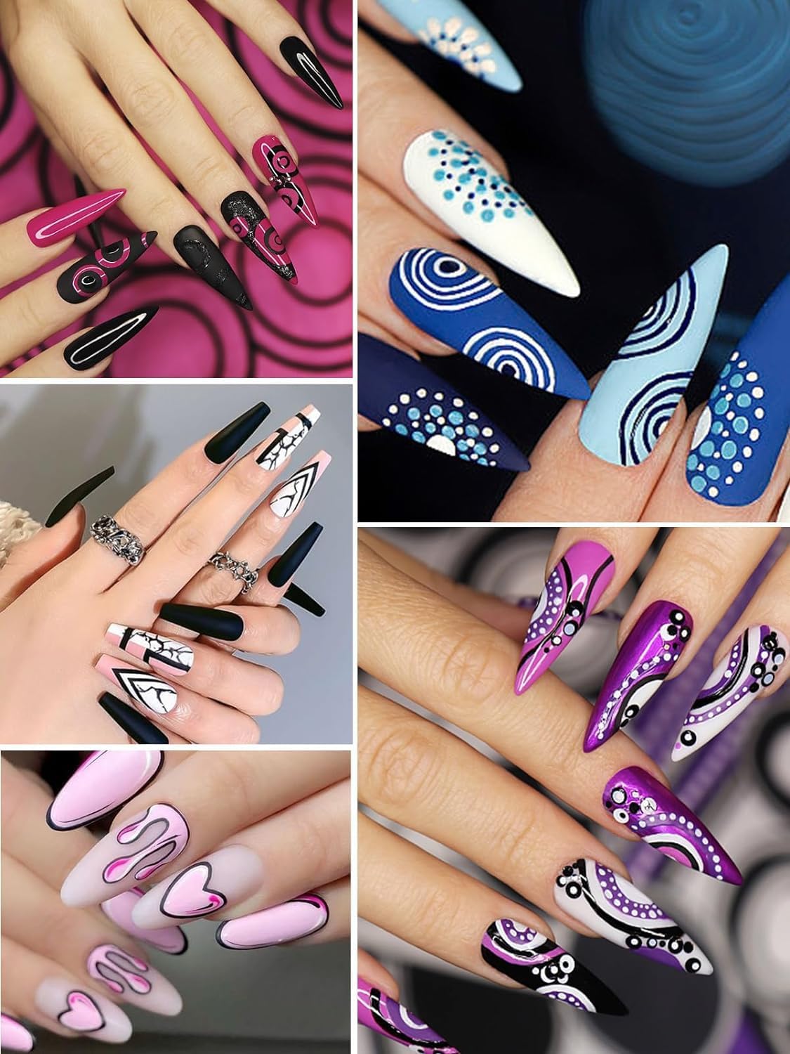 12 Color Nail Art Pens Set, EBANKU 0.5 MM 3D Nail Polish Pens Acrylic Paint Pens Nail Markers for Nail Art Drawing Painting Nail Point Dotting Pen Nail Design Kit Home Nail Salon DIY