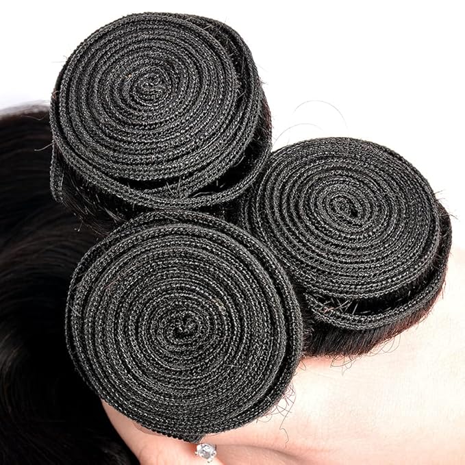 Human Hair Bundles Natural Black Straight Bundles 18 20 22 Inch Brazilian Virgin Remy Hair Extensions Niegmeag Double Weft Color 1B Straight Bundle Hair Weave 300g