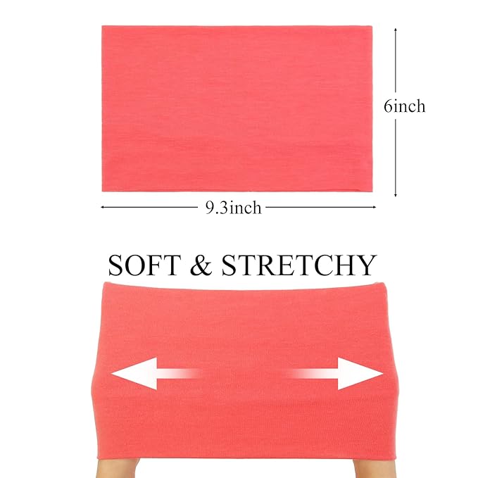 Huachi Wide Headbands for Women Non Slip Thick Womens Headbands Boho Elastic Hair Bands for Women's Hair Stretchy Sweat Headband for Workout Running Working
