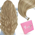 YoungSee Nano Ring Hair Extensions Human Hair Blonde Nano Beads Hair Extensions Warm Ash Blonde Highlights Bleach Blond Nano-Ring Hair Extension 24 Inch Nano-Link Human Hair Extension Long 1g/s 50g