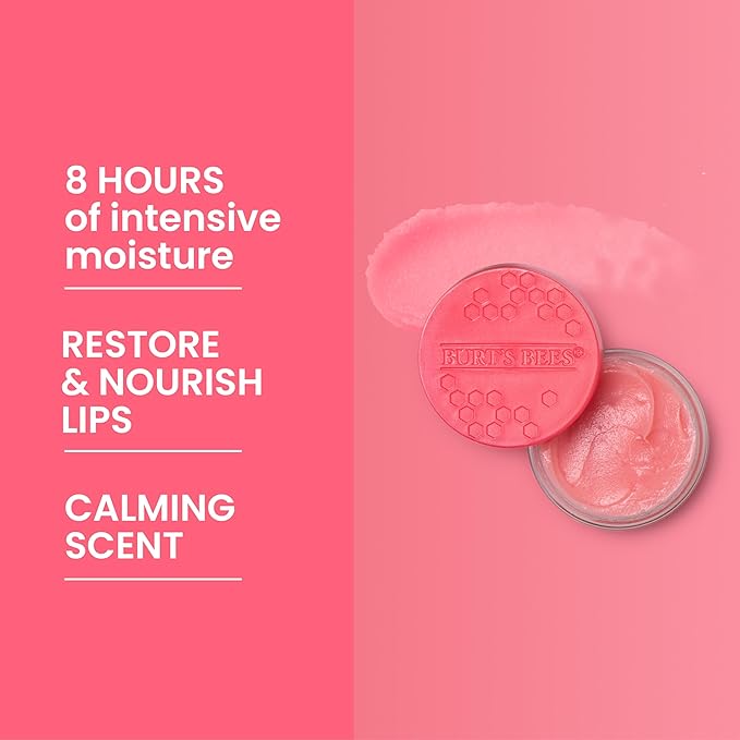 Burt's Bees Overnight Lip Sleeping Mask, 0.25 oz - Moisturizing, Hydrating, Exfoliating, Reduces Fine Lines, Ceramide Infused, Passionfruit Scent