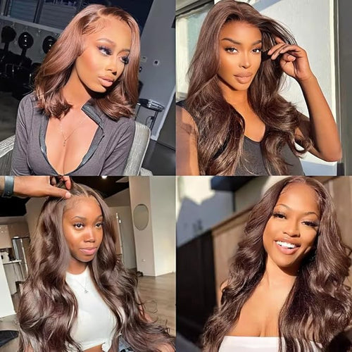 32 Inch Brown Body Wave Bundles Human Hair Color 4 Bundles Niegmeag Virgin Remy Chocolate Brown Body Wave Bundle Double Weft Hair Weave Dark Brown Color