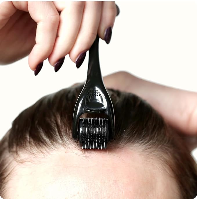 ROSELYNBOUTIQUE Derma Roller for Hair Beard Facial Skin Face 540 Titanium Microneedle - At-Home Beauty Instrument - Holiday Gift for Men Women