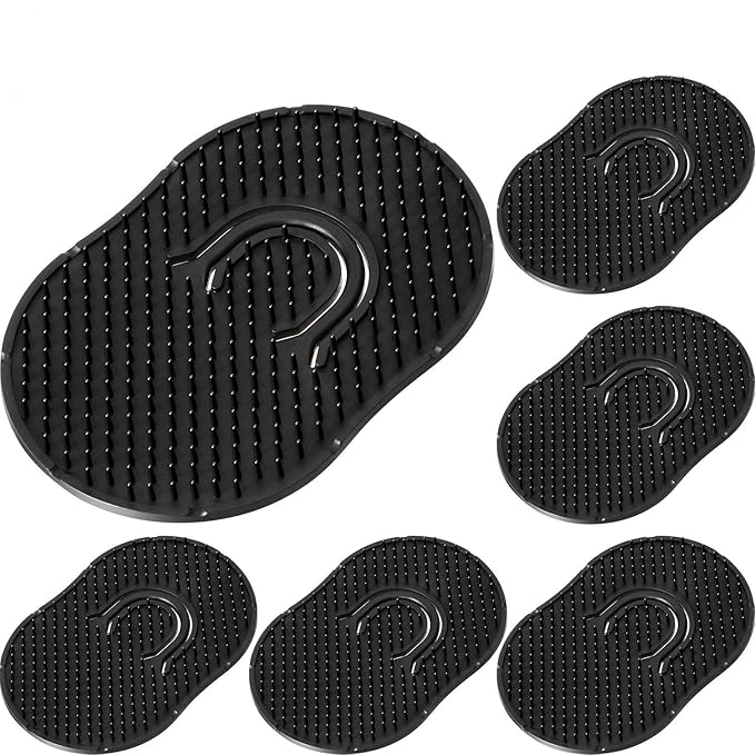 Boao 6 Packs Soft Portable Pocket Palm Combs, Shampoo Comb, Massager Hair Brush, Scalp Massager Brush(Black)