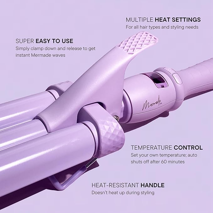 Mermade Hair | 0.9" Cutie Pro Waver | Three Barrel Curling Iron for Beach Waves