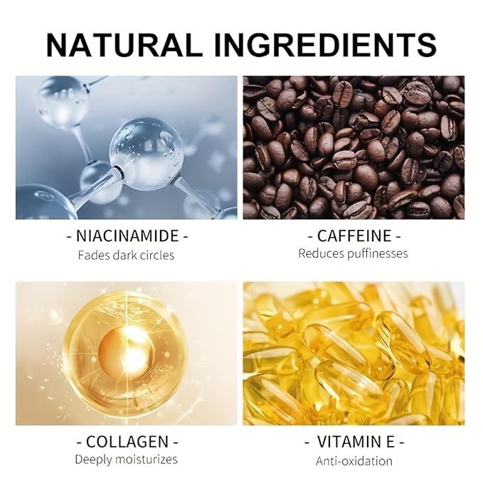 Caffeine Eye Cream for Puffiness and Bags Under Eyes Daily Anti-Wrinkle Cream Collagen Eye Cream Day and Night Peptide Eye Cream Reduce The Look Of Aging Line Smoothing Skin Care 1.7 FL OZ,1 Pack