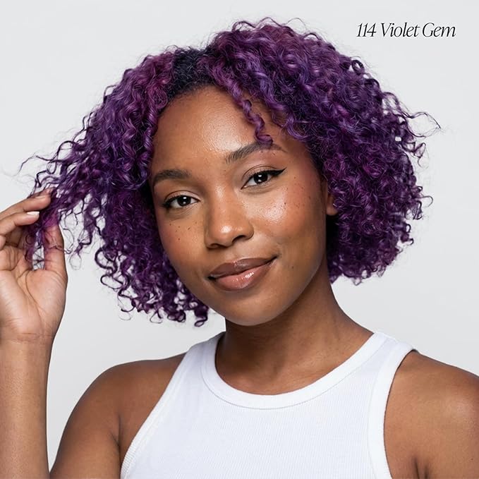 Adore Semi Permanent Hair Color (114 Violet Gem) | Vegan & Cruelty-Free Purple Hair Dye | No Ammonia, No Peroxide, No Alcohol | 4 Fl Oz Each (Pack of 2)