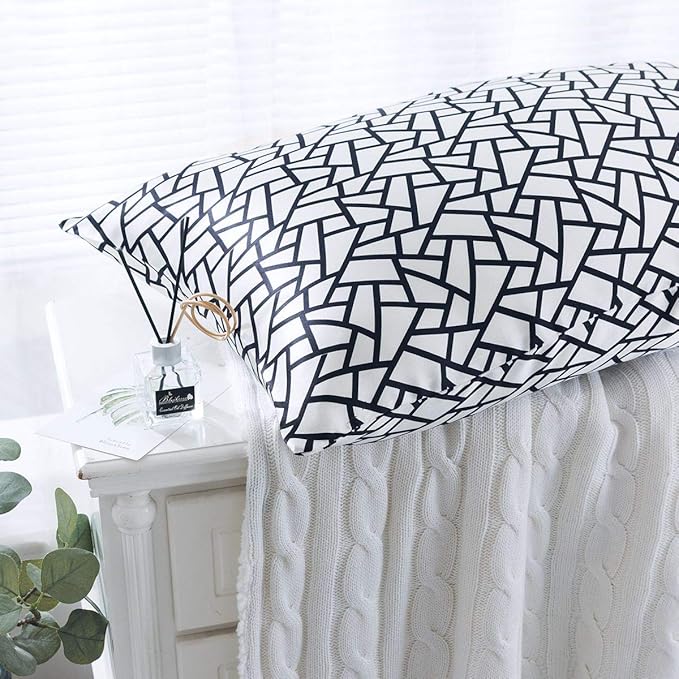 SLPBABY Silk Pillowcase for Hair and Skin with Hidden Zipper Print (King, Pattern25)